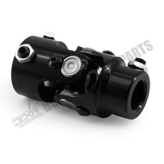 Junta universal de dirección negra de 1" DD x 3/4-30 estrías, eje de junta universal simple, longitud total: 83 mm (3-1/4")