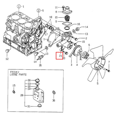 Bomba de agua con junta y termostato 119802-42000 para motor Yanmar 3TNV82A 3TNV82A-BDCRT 3TNV82A-BDSAC