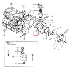 Bomba de agua con junta y termostato 119802-42000 para motor Yanmar 3TNV82A 3TNV82A-BDCRT 3TNV82A-BDSAC