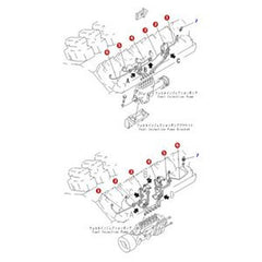 Kit de mangueiras de combustível de 12 peças 6215-71-4211 para motor Komatsu SA12V140