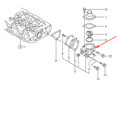 Thermostat Housing 129100-49800 for Yanmar Engine 3TN84L-RTBZ 3TNE84T-G1A 4TNE84-G1A 3TN82E-S 4TN82E-S