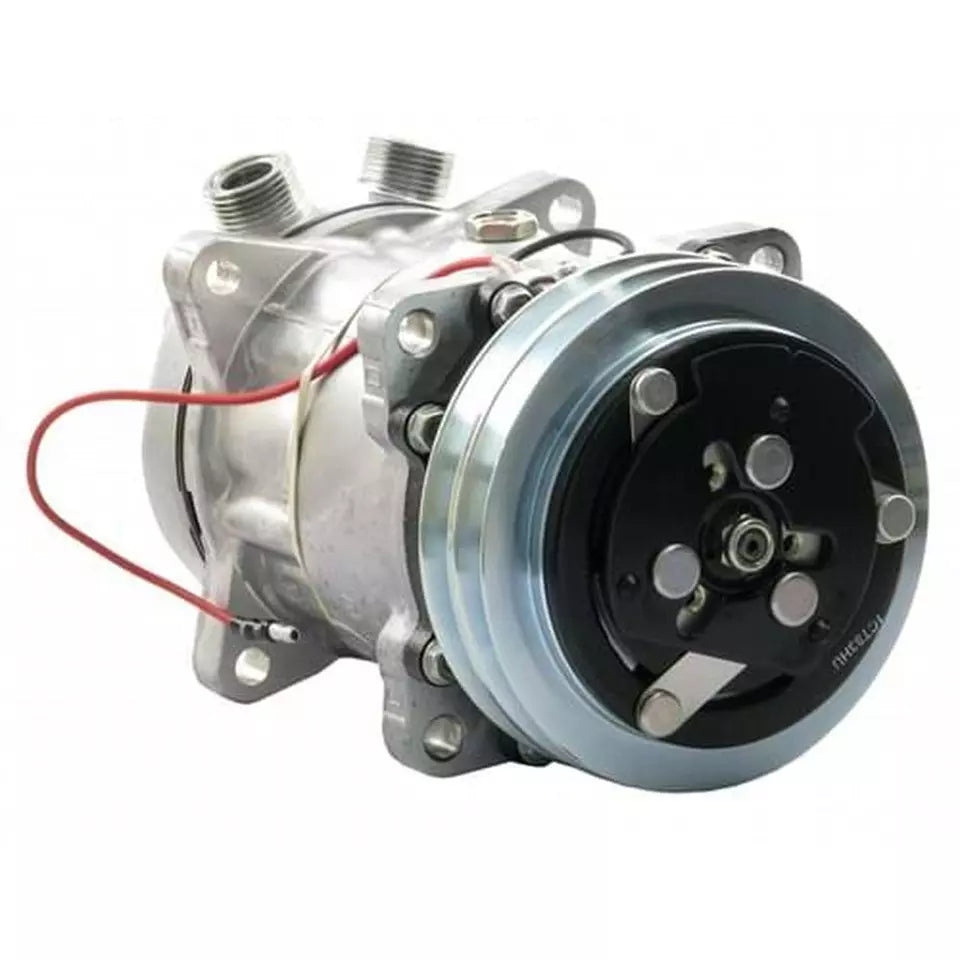 12V Aftermarket A/C Compressor 6332 Compatible with SD5H11 Model Fits Alfa Romeo Milano (1987-1989), Ford, John Deere Tractors TN70VA, TN85FA