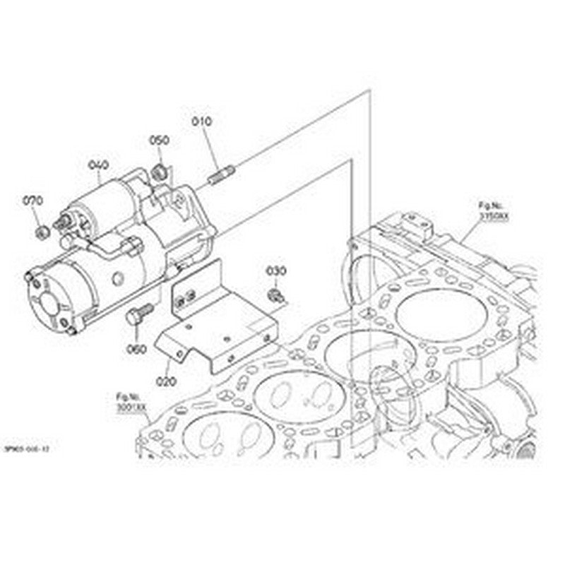 12V 9T Starter Motor 1K012-63010 for Kubota Engine V3300 V3600 V3800 WG3800 Tractor M126XDTC M8540HDNB - Buymachineryparts