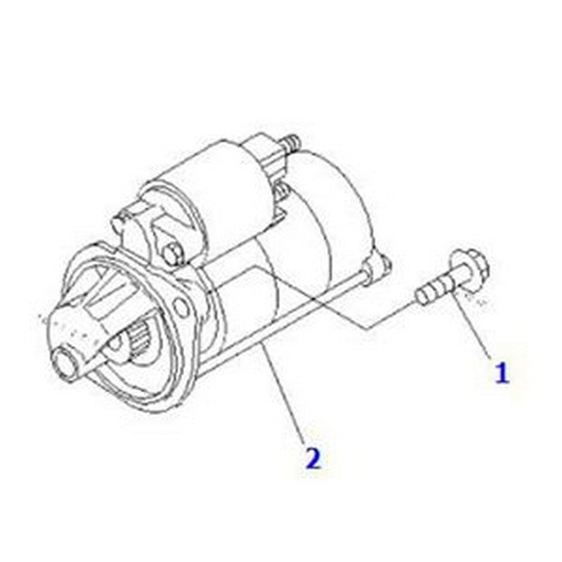 12V 9T Starter Motor YM119255-77010 for Komatsu Engine 3D74E-N3A 3D74E-N3AB Skid Steer Loader SK04J-2 - Buymachineryparts