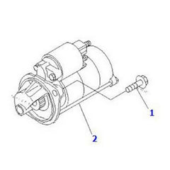 12V 9T Starter Motor YM119255-77010 for Komatsu Engine 3D74E-N3A 3D74E-N3AB Skid Steer Loader SK04J-2 - Buymachineryparts