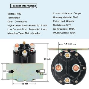 12V Starter Solenoid Relay JR3-H1950-00 684-1271-012 for Yamaha YDRA G22 G29 Drive Golf Cart Buggy