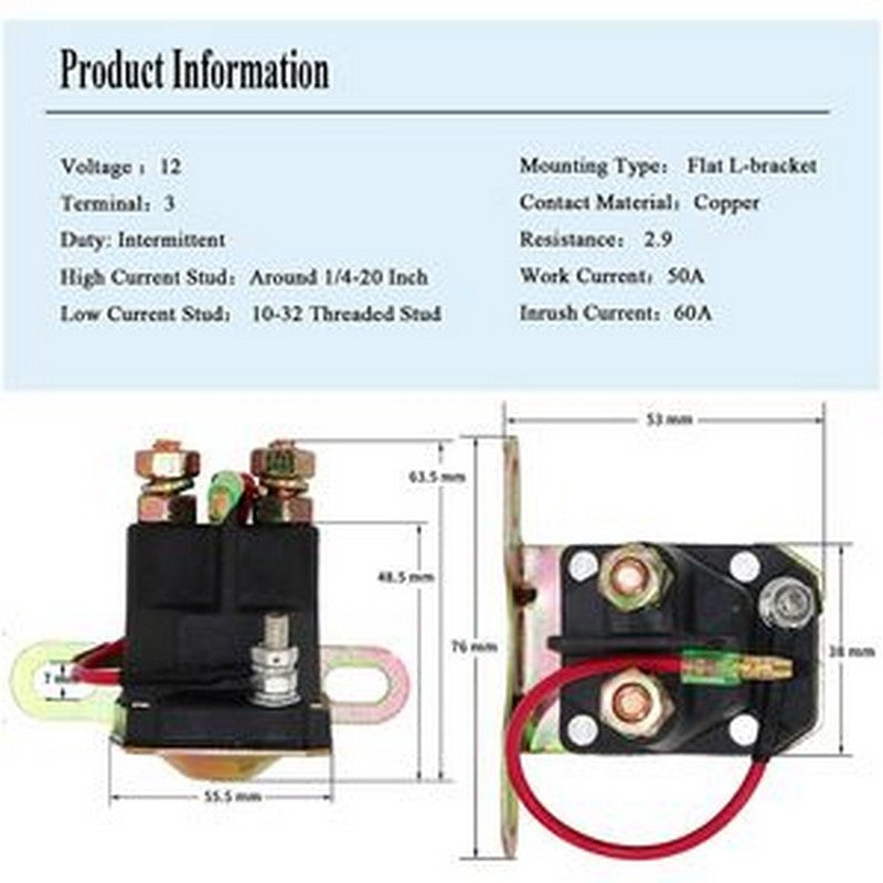 12V Starter Solenoid Relay Switch 3085521 for Polaris 250 300 400 500 600 700 ATP Big Boss Magnum Sportsman ATV UTV - Buymachineryparts