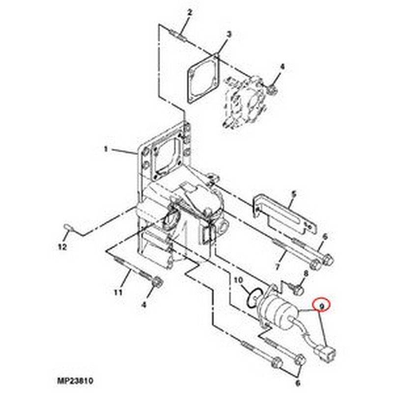 12V Stop Solenoid M807176 for Yanmar Engine 2V78C John Deere Tractor 355D GX355 Front Mower F735 - Buymachineryparts