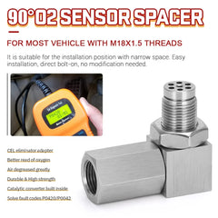 45/90 Degree O2 Bung Extension Oxygen Sensor Extender Catalytic Converter Universal O2 Oxygen Sensor Spacer