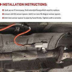 45/90 Degree O2 Bung Extension Oxygen Sensor Extender Catalytic Converter Universal O2 Oxygen Sensor Spacer