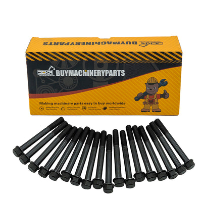 18 tornillos de culata 19202-03450 para motor Kubota V1902, excavadora KX101 KX151, tractor L175 L185 L225 L2050 L235 L245 L4150