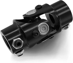 Junta universal de dirección negra de 9/16" - 36 estrías x 3/4" DD, eje de junta simple en U, longitud total: 83 mm (3-1/4")