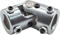 Junta universal de dirección de 1" DD x 1" DD, eje de acoplamiento de junta universal simple negro (cromado, longitud total de 3-1/4")