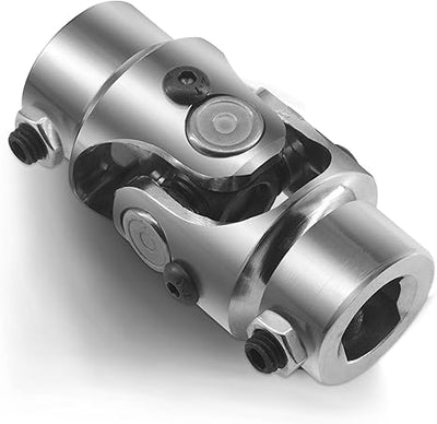 3/4 DD X 3/4 DD Steering Shaft Universal U Joint Coupling, Powder Coated Universal Steering Shaft Coupler Chrome Steel, 3/4