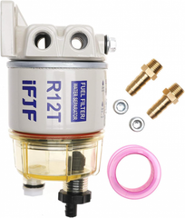 Fuel Water Separator Marine 120AT NPT ZG1/4-19 Automotive Parts with Fitting -Complete Combo Filter Diesel Engine(Includes 2 fittings,2 plugs)