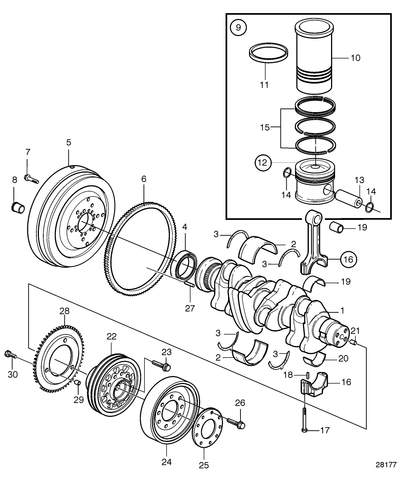 Cylinder Liner Kit 20865990 for Volvo EC200D EC210D EC240B EC240C EC250D Excavator