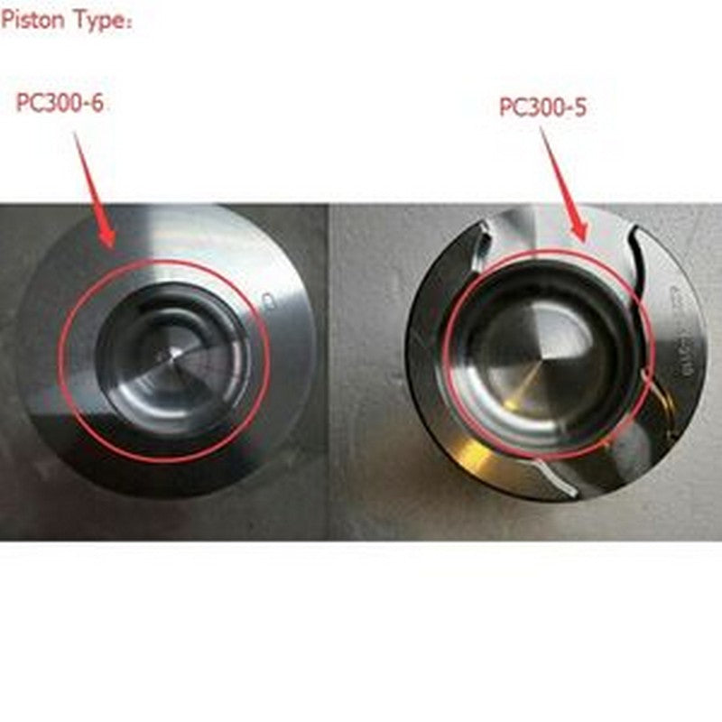 6 Pcs Piston with Piston Pin for Komatsu S6D108 S6D108-1 Engine PC300-5 PC300-6 Excavator - Buymachineryparts