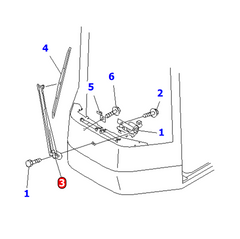 Wiper Arm Assembly 421-56-21540 for Komatsu Wheel Loader WA200-3 WA380-3 WA500-3 WA600-3