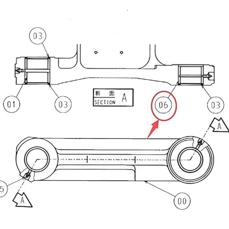 Bushing 4443882 for Hitachi Excavator EX60-5 EX100-5 EX120-5 ZX200 ZX200-3 ZX210H-3 ZX225US ZX240-3 ZX450-3