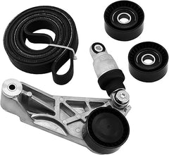 4627038AA KIT Drive Belt Kit with Belt Tensioner Idler Pulleys, Compatible with Jeep Wrangler JK 3.6L 2012-2018 Replacement for 4627038AA