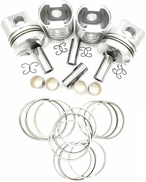 4 PCS Piston Kit STD 76mm for Kubota V1405 Engine with Piston ring