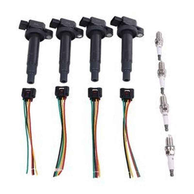 4-Piece Ignition Coil & Spark Plug Kit UF316 for 2001-2010 Toyota Yaris/Prius/Echo