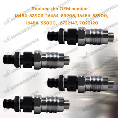 4PCS Fuel Injectors Fit for Kubota Engines D1703 V2203 V2003 Excavators KX1212 - Buymachineryparts