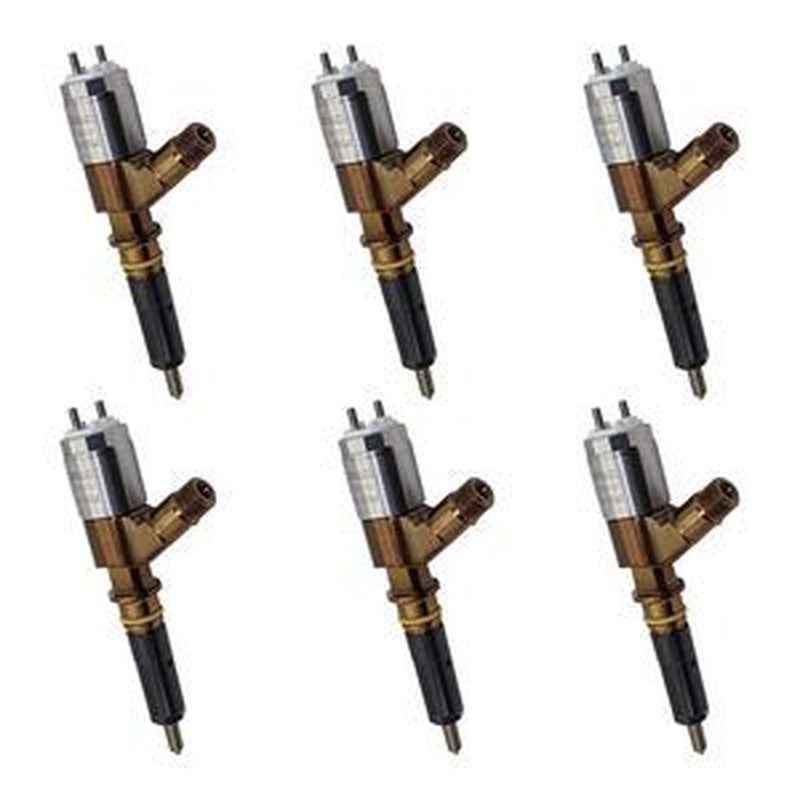 6-Piece Fuel Injector Set 321-0955 282-0455 for Caterpillar CAT Excavators C6.6 C4.4