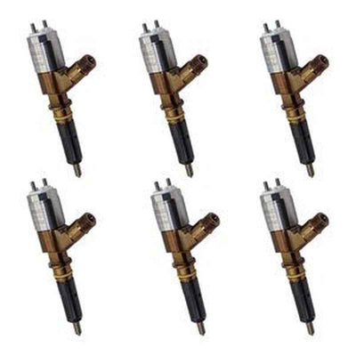 6-Piece Fuel Injector Set 321-0955 282-0455 for Caterpillar CAT Excavators C6.6 C4.4