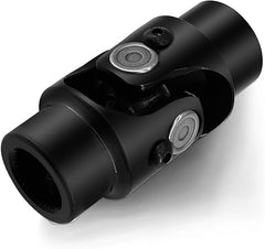 Junta universal de dirección redonda negra de 13/16"-36 estrías x 3/4", eje de junta simple en U, longitud total: 83 mm (3-1/4")