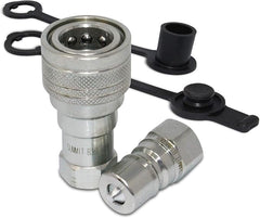 Juego de acopladores hidráulicos de desconexión rápida de 3/8" de cuerpo x 3/8" NPT