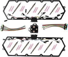 Valve Cover Gaskets + Inner Injector Glow Plug Harness with Relay + 8 Glow Plugs F81Z-6584-AA F81Z-9D930-AB for Ford 1999-2003 Powerstroke 7.3L F250 F350 E250 E350