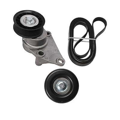 Kit completo de componentes da correia serpentina 90K-38158C, compatível com GM 2003-2006, Chevrolet 2002-2007 e GMC 2002-2007 #OE 12609719 12555609 12626222