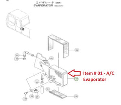 A/C Evaporator 4387288 for Hitachi Excavator EX100-5 EX120-5 EX135USR EX200-5 EX225USR ZX125W MA145-5