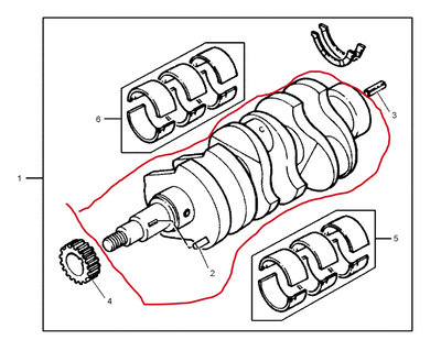 Crankshaf CA1535516 153-5516 1535516 for INDUSTRIAL ENGINE 3003 MINI HYD EXCAVATOR 301.5 Caterpillar - Buymachineryparts