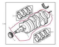 Crankshaf CA1535516 153-5516 1535516 for INDUSTRIAL ENGINE 3003 MINI HYD EXCAVATOR 301.5 Caterpillar - Buymachineryparts