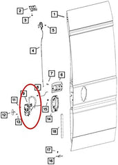 Cargo Door Latch Lock Actuator with Cable 68226175AB for 2020-2021 2014-2018 Dodge Ram ProMaster 1500 2500 3500