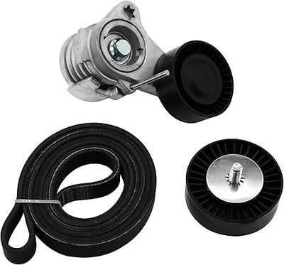 Kit tensor de correa de transmisión compatible con BMW 128i, 325i, 325xi, 328xi, 330i, 330xi, 525i, 525xi, 528i, 528xi, 530i, 530xi, X3 y X5 (2006-2013), motor 3.0L L6. Sustituye a las piezas ADK0022P, 39112 y 6K1990.