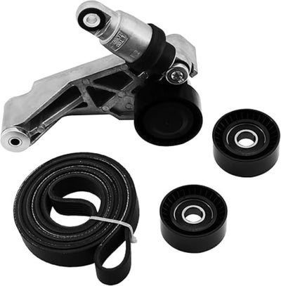 Kit de tensor de correa de transmisión y polea guía compatible con Jeep Wrangler JK/Unlimited 3.6L V6 (2012-2018), reemplaza las piezas 39415, 36157, 4627038AA y 6PK2225.