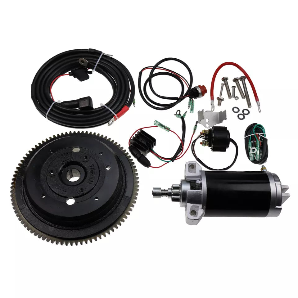 Electric Start Motor Kit for Yamaha Outboard E40X 40Hp 2 Stroke Enduro 66tk 66t Flywheel