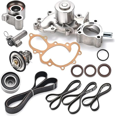 Kit de correa de distribución con bomba de agua compatible con Toyota 4Runner, Tacoma y Tundra T100 3.4L V6 5VZFE DOHC (1995-2004). Reemplaza el número de pieza TKT-025.