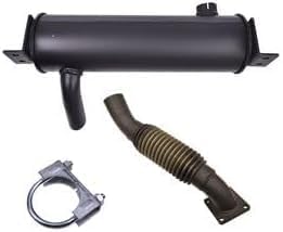 Exhaust Muffler 7181055 With Tube 7181083 7211391 and Clamp 7101708 for Kubota Engine V2403 Bobcat Loader S530 S510