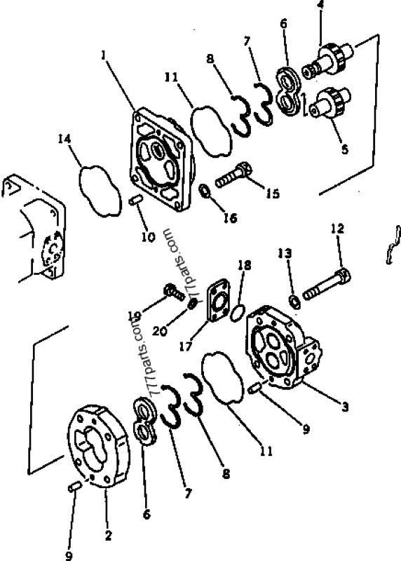 Hydraulic Pump 705-34-22540 for Komatsu Wheel Loader WA380-1 WA380-1LC WA420-1 WA420-1LC