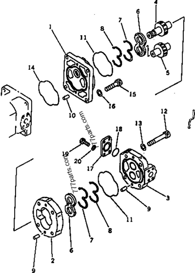 Hydraulic Pump 705-34-22540 for Komatsu Wheel Loader WA380-1 WA380-1LC WA420-1 WA420-1LC