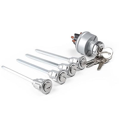 Kit de interruptor de encendido con 4 cilindros de cerradura de puerta y 4 llaves, compatible con camiones Peterbilt 379, 377, 359, 378, 349, 385 y 362. Interruptor de arranque de encendido de repuesto n.° 23-08598, 23-09994C268, 30GN15 y 34RC156.