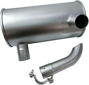Muffler 6205-11-5330 with Clamp and 2Pcs U-Bolt for Komatsu Engine 4D95 Excavator PC120-5 PC120-6 PC100-5 PC100-6 PC130-5 PC150-5