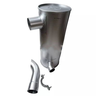 Muffler Silencer LQ12P00016P1 with Clamp and 2Pcs U-Bolt for Mitsubishi Engine 6D34 Kobelco Excavator SK230-6 SK230-6E SK250-6 SK250-6E SK250LC SK250LC-6E