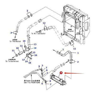 Oil Cooler 423-03-D1611 for Komatsu Wheel Loader WA380-6