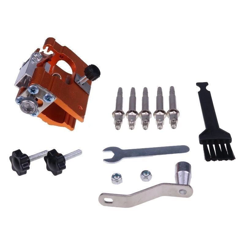 Portable Upgraded Manual Electric Sharpening Jig Set with Glove Brush Head Grinding Head for All Electric Saw Chain