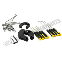 Tuerca de prensaestopas ajustable Llave inglesa universal para cilindro hidráulico 1266 7463 y juego de herramientas de instalación de copa en U con sello de vástago de pistón J05321 para la mayoría de las granjas